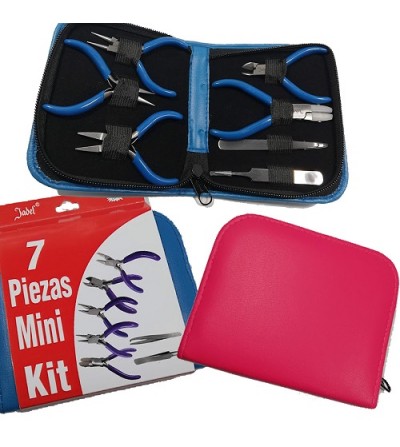 Set de alicates mini de 8 piezas con estuche en cuero